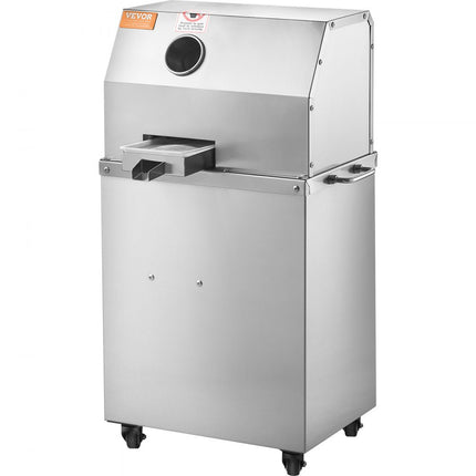 VEVOR elektrische suikerrietpers, 800 W suikerrietpers met 300 kg/u hoge prestaties, 3 roestvrijstalen rollen, 62 mm grote inlaat, inclusief schilblad Suikerrietpers Oprolbaar commercieel