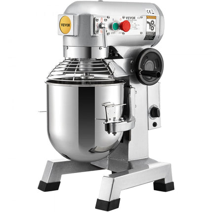 VEVOR Keukenmachine, Commerciële Kneedmachine met 10Qt RVS Kom, 850W Zware Elektrische Keukenrobot met 3 Snelheden 113/184/341RPM, Deeghaak Klopklopper Inbegrepen, Staande Mixer voor Bakkerij Pizzeria