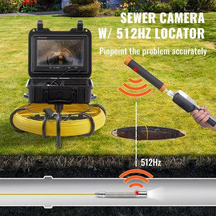 VEVOR 50m 9 Endoscoop Camera leidingcamera Riool Camera Inspectie Camera leiding 512Hz lokalisatie apparaat
