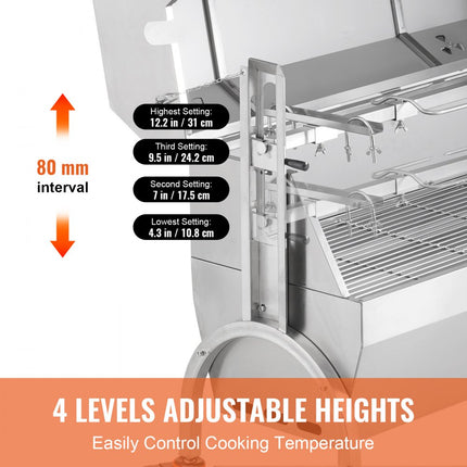 VEVOR Lamsgrill Speenvarkengrill Spitbraadgrill 52W 90kg Elektrische BBQ