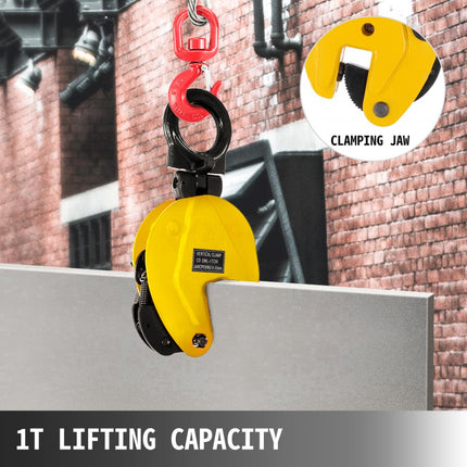 Industriële verticale plaat hijsklem staal 2204 lbs WLL