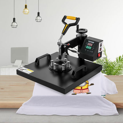VEVOR Warmte Persmachine Transferpers Hittepers Warmtepersmachine 2 in 1 Sublimatie Machine 1500W Warmteoverdrachtsprinter met Lcd Digitaal Display