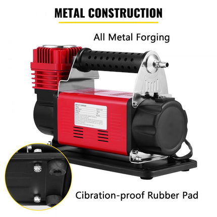 VEVOR hogedruk luchtpomp 12V, drietraps hogedrukpomp 150 PSI, watergekoelde handmatige luchtpomp 540W, hogedruk luchtpomp