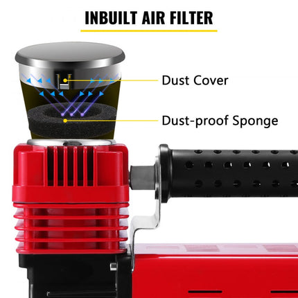 VEVOR hogedruk luchtpomp 12V, drietraps hogedrukpomp 150 PSI, watergekoelde handmatige luchtpomp 540W, hogedruk luchtpomp