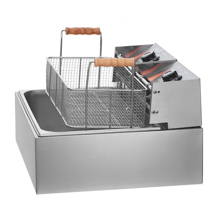 VEVOR Commerciële Elektrische Friteuse 2500W 12L RVS Upgrade 200°C