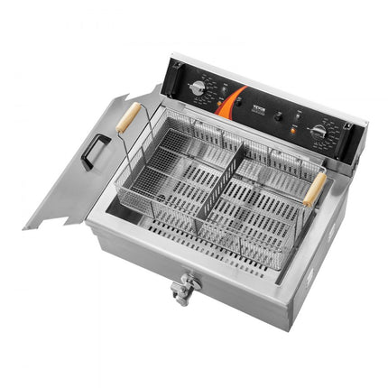 VEVOR Commerciële Elektrische Friteuse 2250W 20L RVS Upgrade 200°C