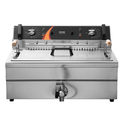 VEVOR Commerciële Elektrische Friteuse 2250W 20L RVS Upgrade 200°C