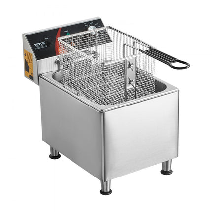 VEVOR Commerciële Elektrische Friteuse 3100W 9L RVS Upgrade 200°C