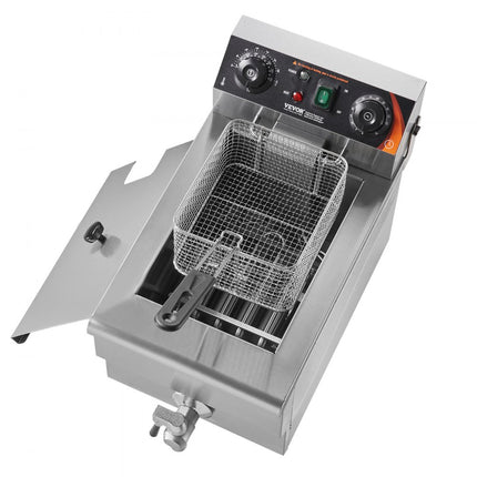 VEVOR Commerciële Elektrische Friteuse 3000W 9L RVS Upgrade 200°C