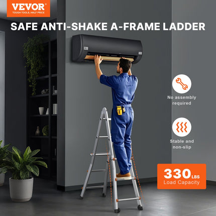 VEVOR telescopische ladder A-frame 3 meter verlengstuk, multifunctioneel voor huiswerk