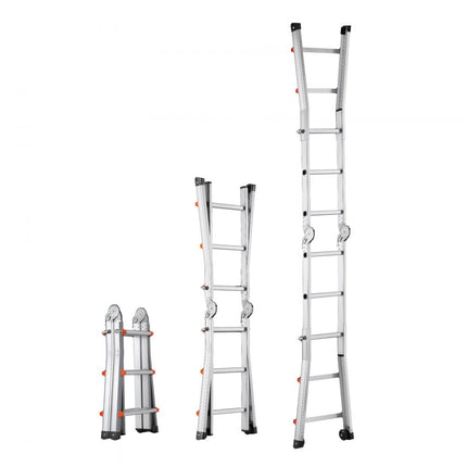 VEVOR telescopische ladder A-frame 3 meter verlengstuk, multifunctioneel voor huiswerk