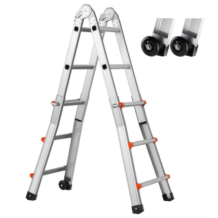 VEVOR telescopische ladder A-frame 3 meter verlengstuk, multifunctioneel voor huiswerk