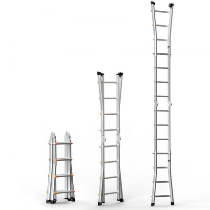 VEVOR telescopische ladder A-frame trap vouwladder opsteekladder 4m 150kg