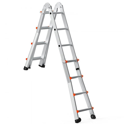 VEVOR telescopische ladder A-frame trap vouwladder opsteekladder 4m 150kg