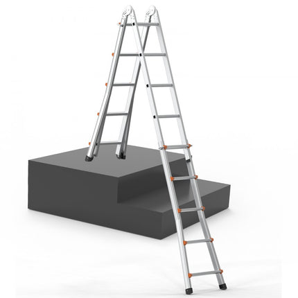 VEVOR telescopische ladder A-frame trap vouwladder opsteekladder 5,1m 150kg