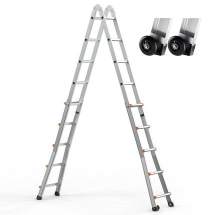 VEVOR telescoopladder A-frame vouwladder trap multifunctionele ladder 5990mm