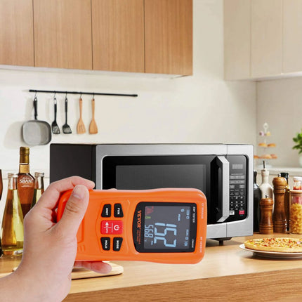 VEVOR 3-in-1 EMF-meter 5Hz-6GHz draagbare oplaadbare elektromagnetische veldstralingsdetector Digitale LCD EMF-tester voor EF/MF/RF-huisinspecties 5G celtorentemperatuur