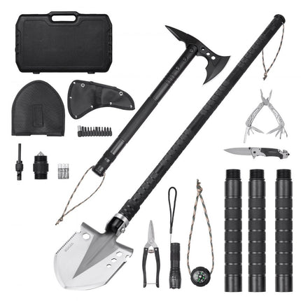 VEVOR Survival Shovel Survival Axe 28-in-1 Camping Opvouwbare Spade met Bijl