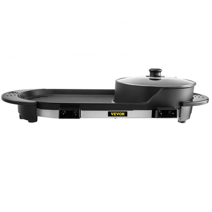 VEVOR 2 in 1 Bbq Grill Hete Pot 2200W Multifunctionele Elektrische Grill Hot Pot 67 x 28 x 17 cm Grill Indoor Hot Pot Gemaakt van Aluminium Roestvrij