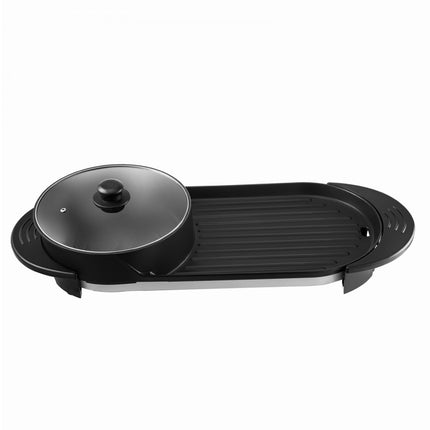 VEVOR 2 in 1 Bbq Grill Hete Pot 2200W Multifunctionele Elektrische Grill Hot Pot 67 x 28 x 17 cm Grill Indoor Hot Pot Gemaakt van Aluminium Roestvrij