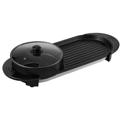 VEVOR 2 in 1 Bbq Grill Hete Pot 2200W Multifunctionele Elektrische Grill Hot Pot 67 x 28 x 17 cm Grill Indoor Hot Pot Gemaakt van Aluminium Roestvrij