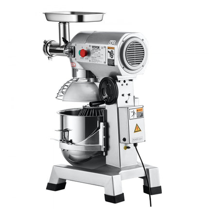 VEVOR Keukenmachine 2 in 1 Keukenmixer Bakken 20 Qt Multifunctionele Keukenmixer met 3 Instelbare Snelheden, Bewaker en 4 Accessoireset Veel Gebruikt in Restaurants Hotels Pizzeria's Bakkerijen enz
