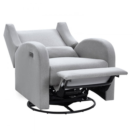 VEVOR elektrische fauteuil met draai- en schuiffunctie, draagvermogen van 250 lb, draaibare fauteuil met draai- en verstelbare hoek, met polyester oppervlak voor woonkamer, slaapkamer, lichtgrijs