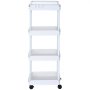 VEVOR trolley, keukentrolley met 4 niveaus, keukenplank, nisplank met wielen, badkamerplank 370x355x1065mm opbergwagen 60kg draagvermogen multifunctionele wagen witte afruimwagen serveerwagen