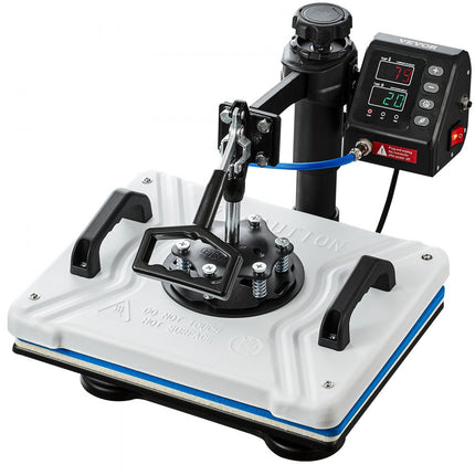 VEVOR Warmte Persmachine Heat Press Machine 12x15 Sublimatie Printer Digitaal LED-Display Transferpers 10 in 1 Wit Hittepers met Benodigde Accessoires