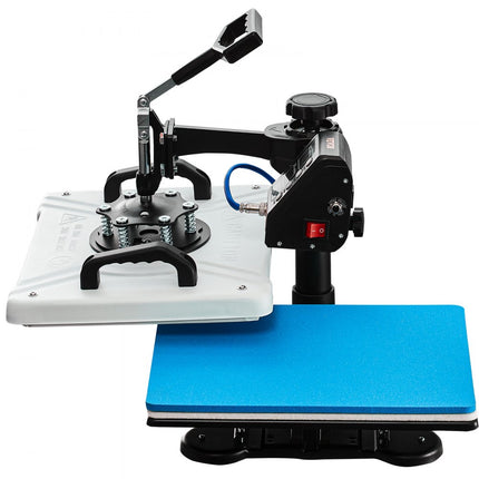 VEVOR Warmte Persmachine Heat Press Machine 12x15 Sublimatie Printer Digitaal LED-Display Transferpers 10 in 1 Wit Hittepers met Benodigde Accessoires