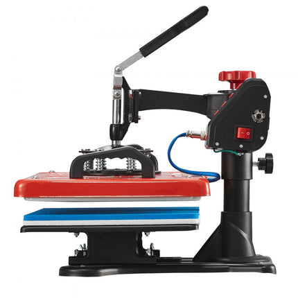 VEVOR Warmte Persmachine Heat Press Machine 12x15 Sublimatie Printer Digitaal LED-Display Transferpers 10 in 1 Rood Hittepers met Benodigde Accessoire