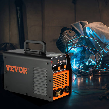 VEVOR TIG-200C TIG/MMA ARC-combinatielasmachine-omvormer 20-200A 40W 230V lasser, 1-3,2 mm TIG-elektroden, 1-4 mm MMA-elektroden, IP21 waterdicht, automatische uitschakelfunctie