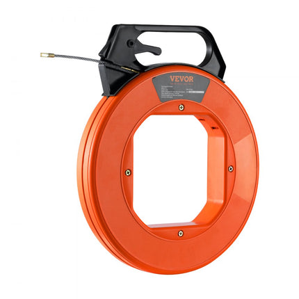 VEVOR kabelintrekhulp 38,1 m hoogwaardige intrekspiraal PET incl. katoenen handschoenen en sluiting trekdraad voor lege buizen met breukvaste kabel [4,5 mm] intrekveer intrekhulp