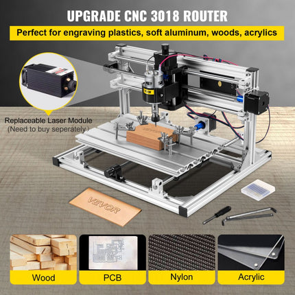 DIY CNC-machinekit 3018 GRBL-besturingsgraveermachine 3-assige freesmachine voor hout PVB-PCB