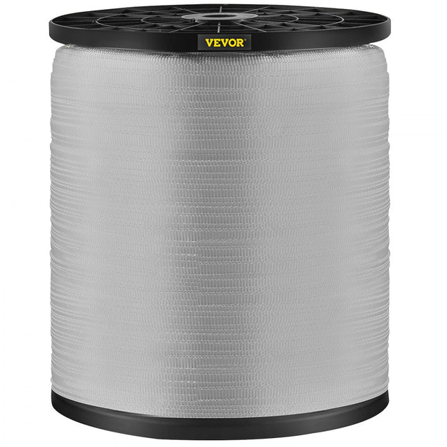 VEVOR 567 kg polyester trekband, 961 m x 12,7 mm platte band voor draad- en kabelleidingwerk, variabele functies Plat touw voor trekken/laden/verpakken onder alle weersomstandigheden