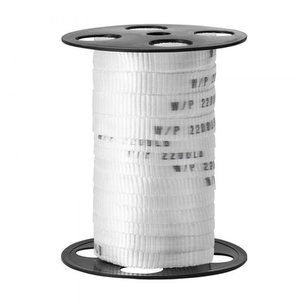 VEVOR polyester trekkoord 33m x 1,6cm 998kgf trekcapaciteit bedrukte kabeltrekband voor verpakking, tuinieren, commerciële elektriciteit, bedrading, wit