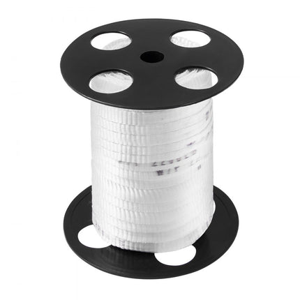 VEVOR polyester trekkoord 33m x 1,6cm 998kgf trekcapaciteit bedrukte kabeltrekband voor verpakking, tuinieren, commerciële elektriciteit, bedrading, wit
