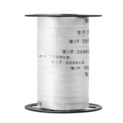 VEVOR polyester trekkoord 33m x 1,6cm 998kgf trekcapaciteit bedrukte kabeltrekband voor verpakking, tuinieren, commerciële elektriciteit, bedrading, wit