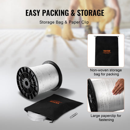 VEVOR polyester trekkoord 38' x 3/4'' 1134 kgf trekvermogen bedrukte kabeltrekband voor verpakking, tuinieren, commerciële elektriciteit, bedrading, wit