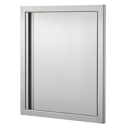 VEVOR Grilltoegangsdeur, 457 x 533 mm, enkele buitenkeukendeur, verzonken gemonteerde roestvrijstalen deur, verticale wanddeur met intrekbare handgreep, voor grilleiland, grillstation, buitenkast