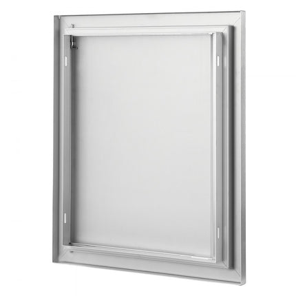 VEVOR Grilltoegangsdeur, 457 x 533 mm, enkele buitenkeukendeur, verzonken gemonteerde roestvrijstalen deur, verticale wanddeur met intrekbare handgreep, voor grilleiland, grillstation, buitenkast