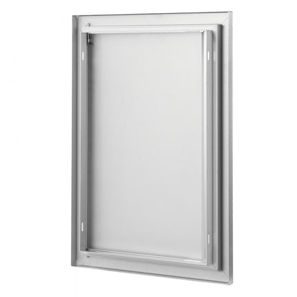 VEVOR Grilltoegangsdeur, 432 x 610 mm, enkele buitenkeukendeur, inbouw roestvrijstalen deur, verticale wanddeur met intrekbare handgreep, voor grilleiland, grillstation, buitenkast