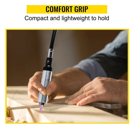 VEVOR Flex Shaft Grinder 380W Hangende Slijpmachine 500-23K TPM Hangmolen Flexshaft Grinder Machine met 1/4 inch 3-klauwplaat & Traploze Voetpedaal 131STKS Accessoires voor Sieraden Polijsten Slijpen