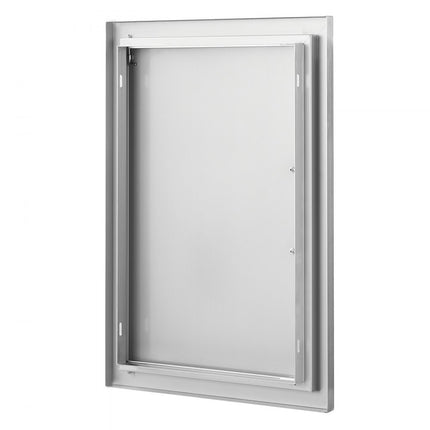 VEVOR Grilltoegangsdeur, 457 x 610 x 45 mm, enkele buitenkeukendeur, inbouw roestvrijstalen deur, verticale wanddeur met handgreep, voor grilleiland, grillstation, buitenkast