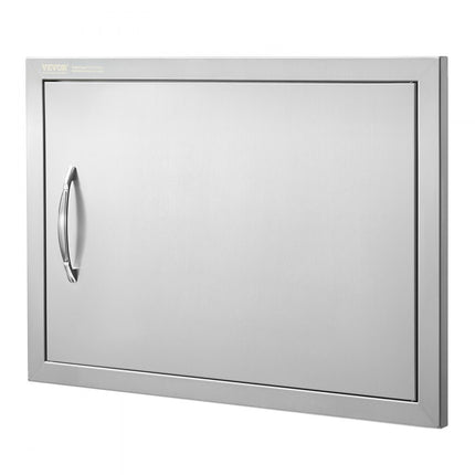VEVOR Grilltoegangsdeur, 610 x 432 x 46 mm, enkele buitenkeukendeur, inbouw roestvrijstalen deur, verticale wanddeur met handgreep, voor grilleiland, grillstation, buitenkast, enz.