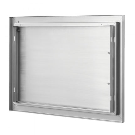 VEVOR Grilltoegangsdeur, 610 x 432 x 46 mm, enkele buitenkeukendeur, inbouw roestvrijstalen deur, verticale wanddeur met handgreep, voor grilleiland, grillstation, buitenkast, enz.