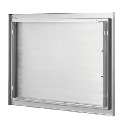 VEVOR Grilltoegangsdeur, 685 x 508 mm, enkele buitenkeukendeur, inbouw roestvrijstalen deur, verticale wanddeur met handvat, voor grilleiland, grillstation, buitenkast