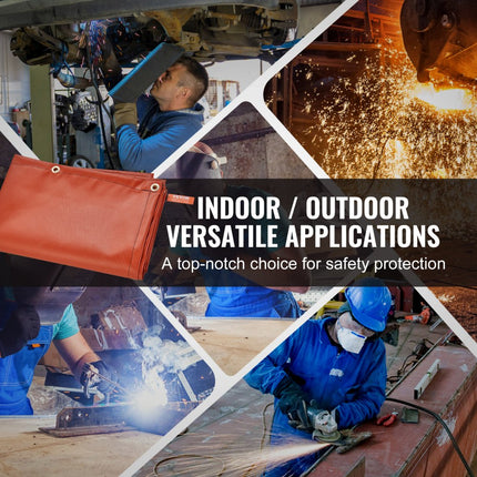 VEVOR lasgordijn 1,8 x 2,4 m lasbeschermingsgordijn van vlamvertragend vinyl lasbeschermingswand met 4 zwenkwielen en een 6-traps UV-werende lasdeken lasbescherming rood