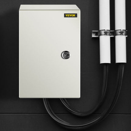 VEVOR schakelkast NEMA industriële behuizing 30x20x15cm NEMA 4X stalen verdeelkast IP66 waterdichte en stofdichte elektrische aansluitdoos voor buiten/binnen met montageplaat