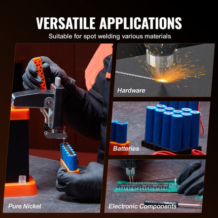 VEVOR draadloze puntlasmachine, 14,5 kW condensator, energieopslag, pulspuntlasmachine met 73B laspen, 801D krachtige puntlasmachine en 2 lasmodi voor 0,1-0,3 mm puur nikkel